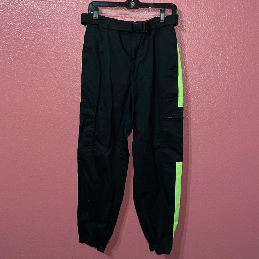 Black and green cargo pants